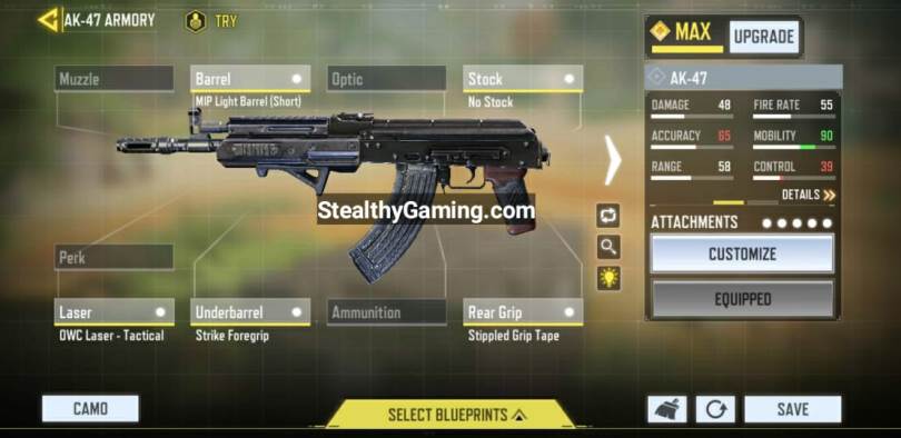 AK-47 Gunsmith Loadout COD Mobile