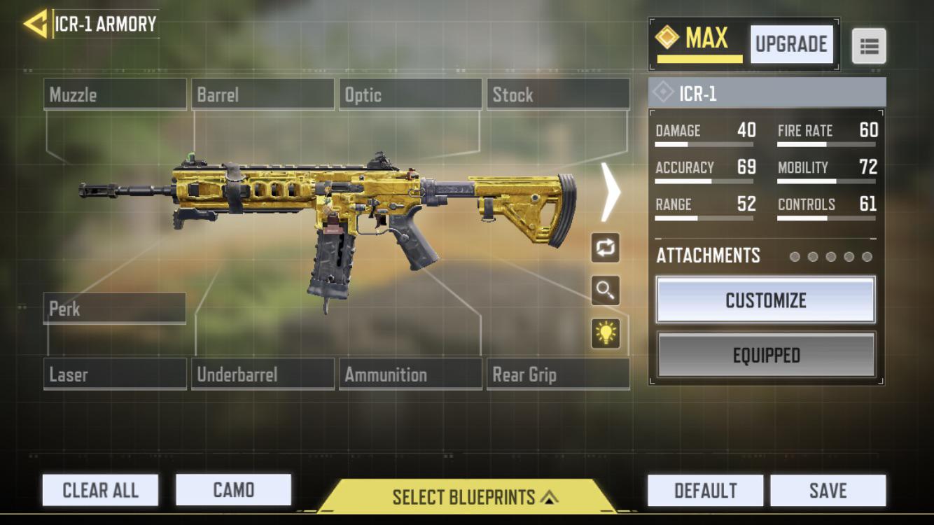 Cod Mobile Icr 1 Gunsmith Loadout For Cod Mobile Battle Royale Stealthy Gaming