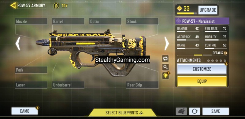 Cod Mobile Pdw 57 Gunsmith Loadout Low Recoil Pdw 57loadout Stealthy Gaming