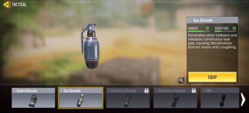 Gas grenade cod mobile season 13 new tactical equipment