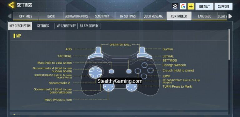 cod online controller settings