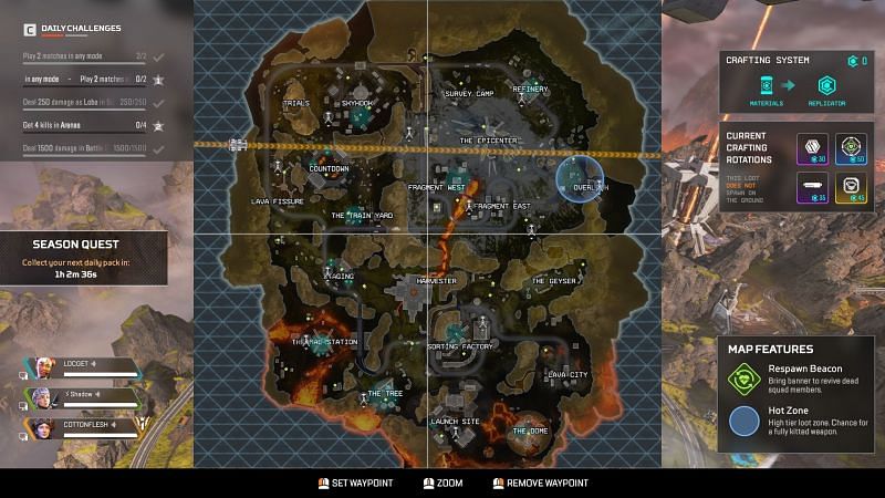 apex legends mobile map high tier loot zone