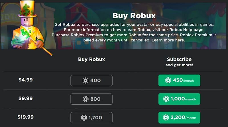 does roblox premium give you robux immediately