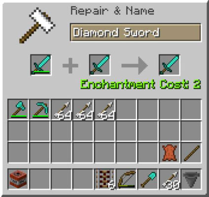 Repair Sword in Minecraft