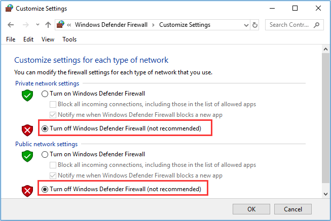 How to disable Firewall for Minecraft