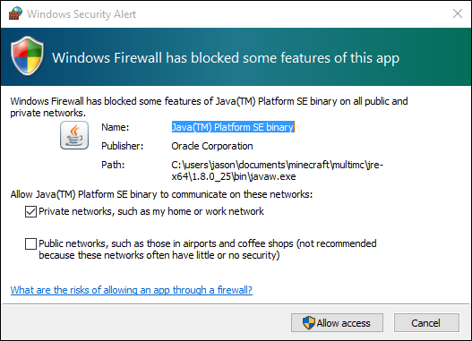 How to disable Firewall for Minecraft