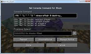 How to destroy blocks in Minecraft with commands