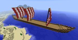How to make Viking ship in Minecraft