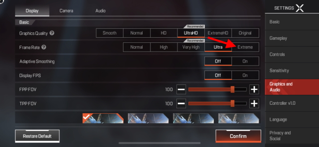 How to unlock 120 fps in Apex Legends Mobile