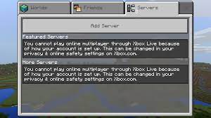 'Minecraft you cannot play online multiplayer because of how your Microsoft account is set up'