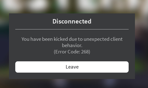 You have been kicked due to unexpected client behavior roblox как ...