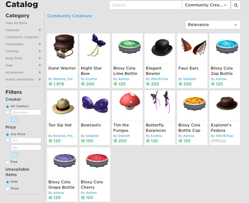 Roblox Catalog