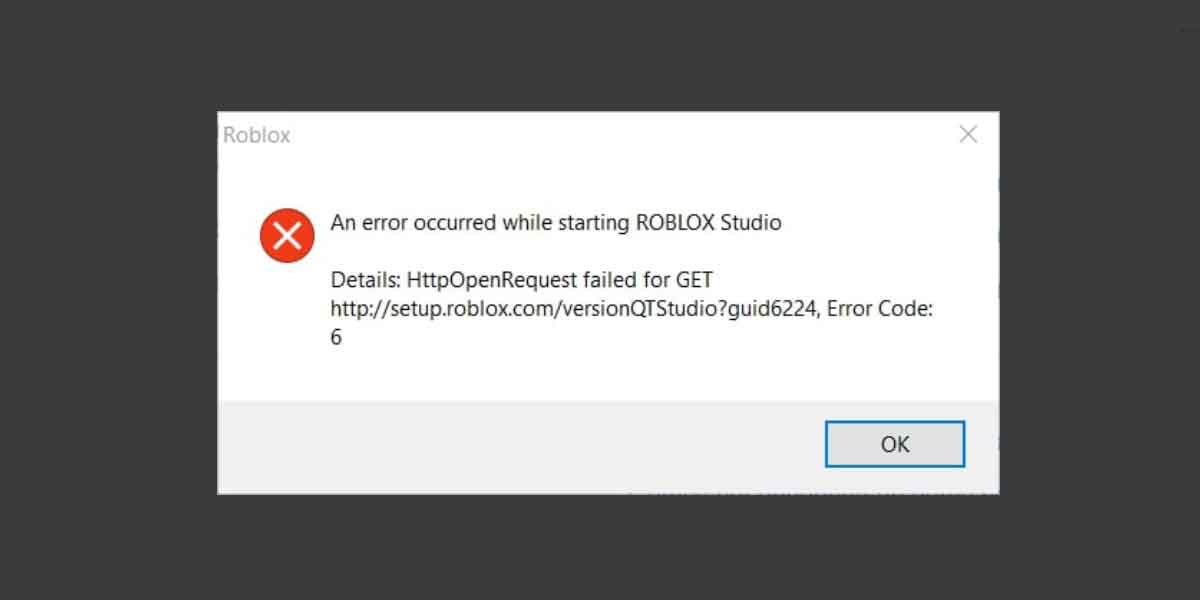 Sorry an error occurred roblox