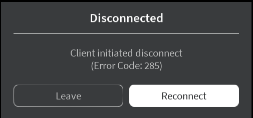 Roblox client initiated disconnect