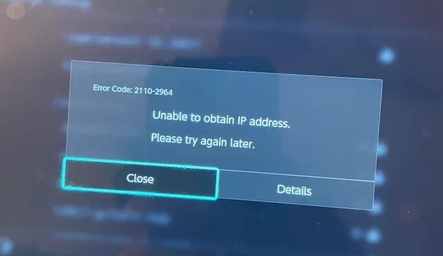Nintendo switch unable to obtain IP address