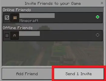 Invite friends in Minecraft PE