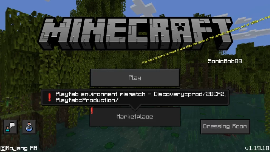 Minecraft 'playfab environment mismatch' error
