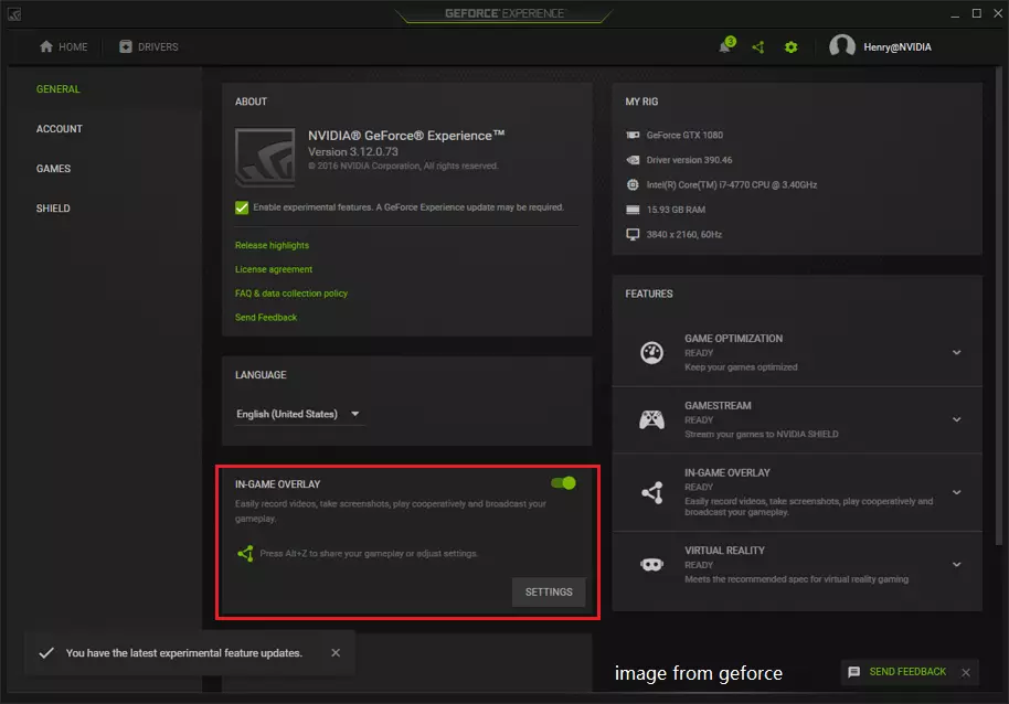 Nvidia Performance Overlay not showing