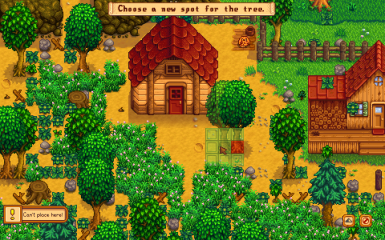 Can you move Trees in Stardew valley