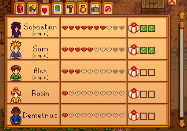 Missing hearts in Stardew Valley