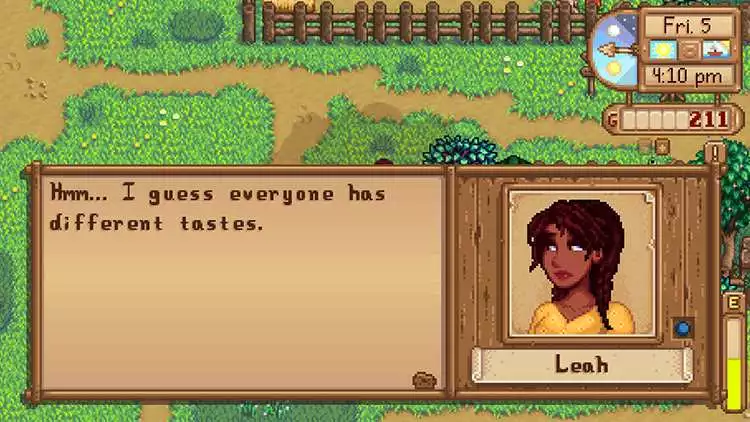 Why can't I access Leah in Stardew Valley Expanded