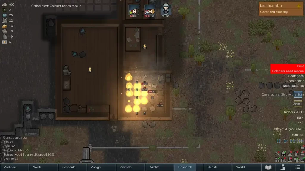 Steel door keep catching fire in RimWorld