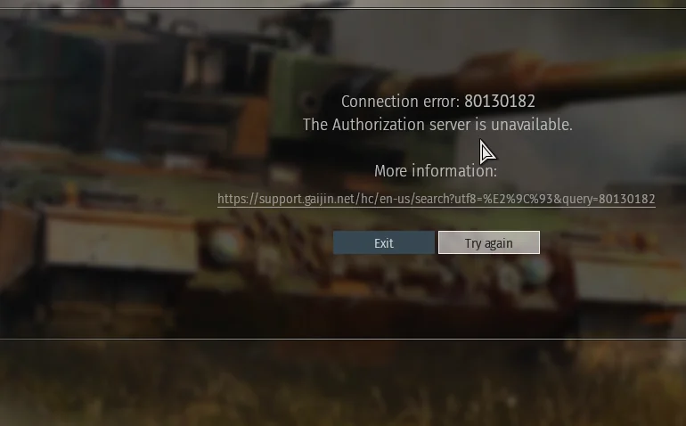 War Thunder Authorization Server unavailable