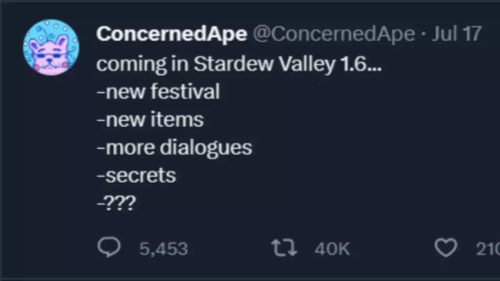 Stardew Valley 1.6 update new content