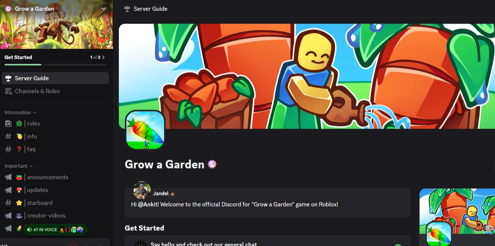 grow a garden discord server