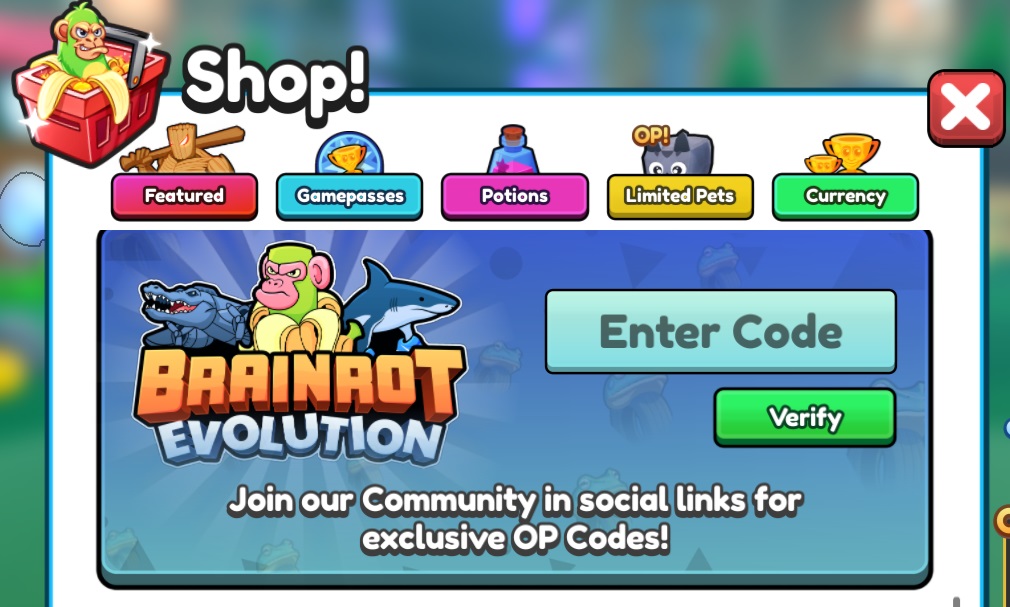 Redeem Brainrot Evolution Codes