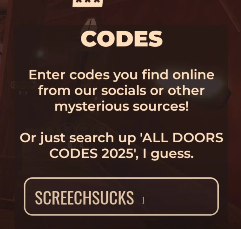 redeem codes for roblox Doors