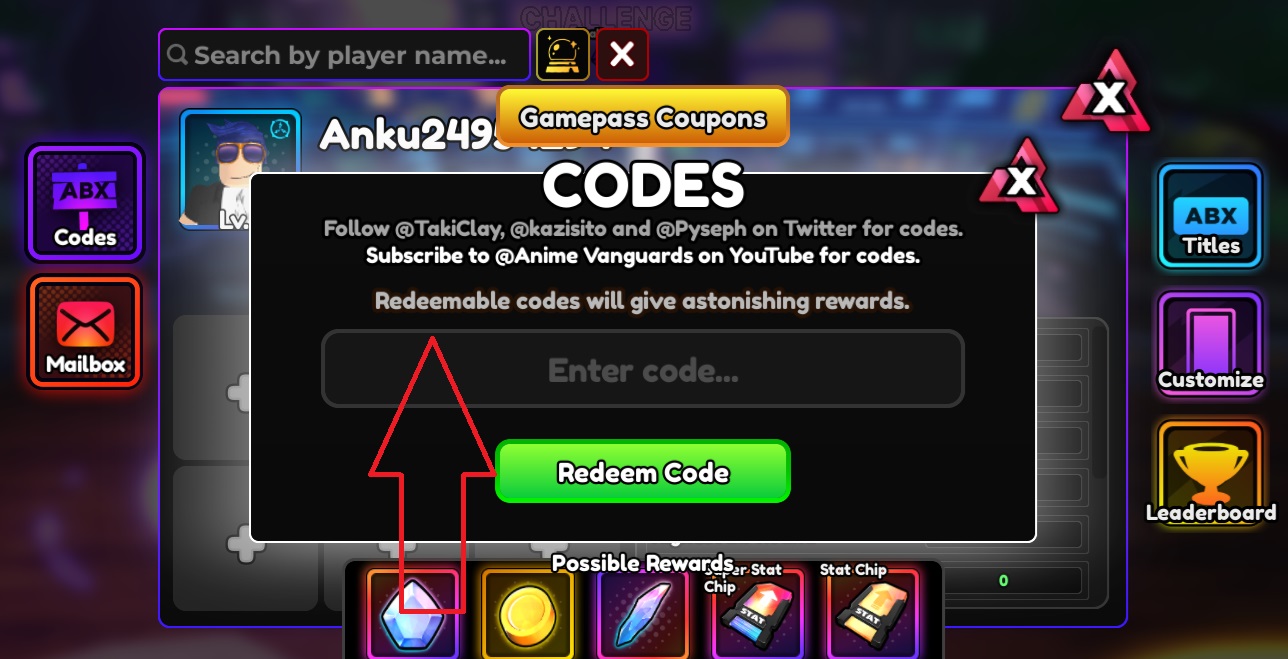 reedem anime vanguard codes