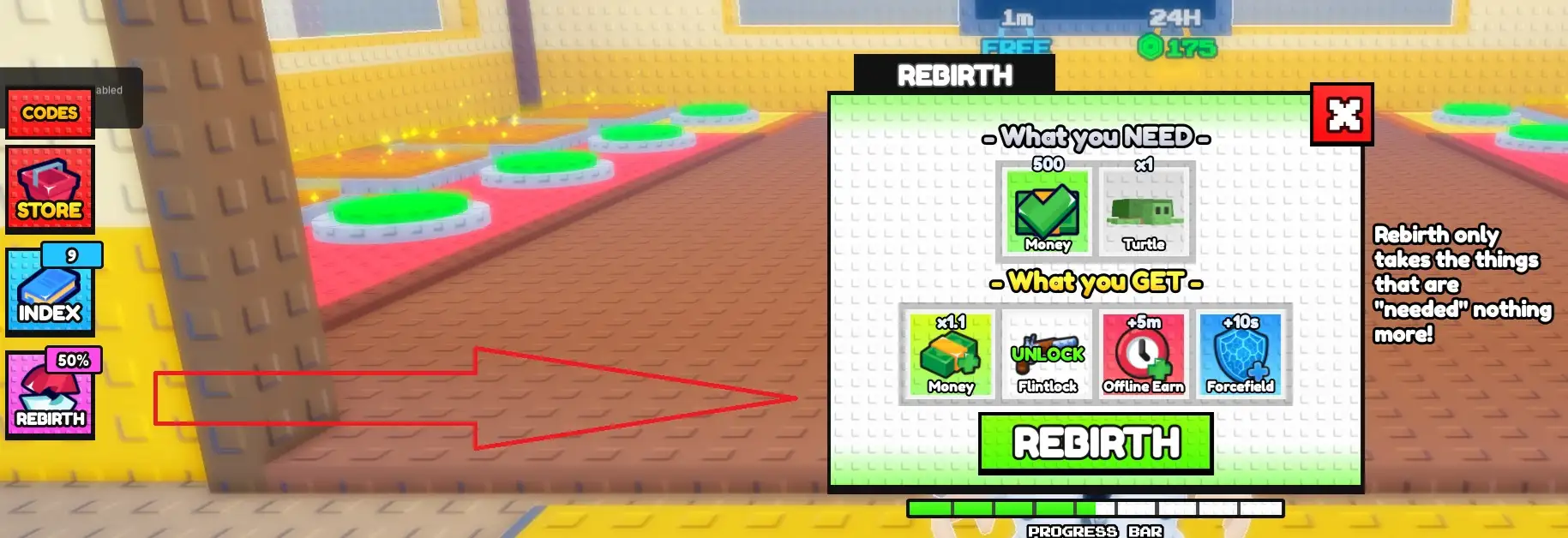 Rebirth Menu steal a fish roblox