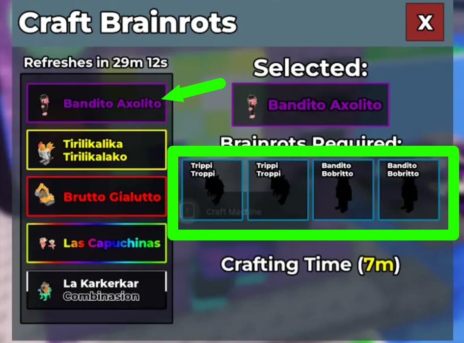 craft brainrots steal a brainrot roblox