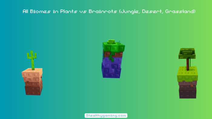 All Biomes in Plants vs Brainrots (Jungle, Desert, Grassland)