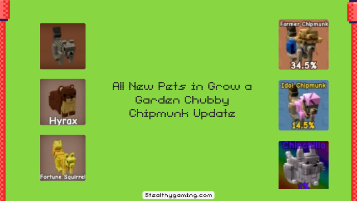 All New Pets in Grow a Garden Chubby Chipmunk Update