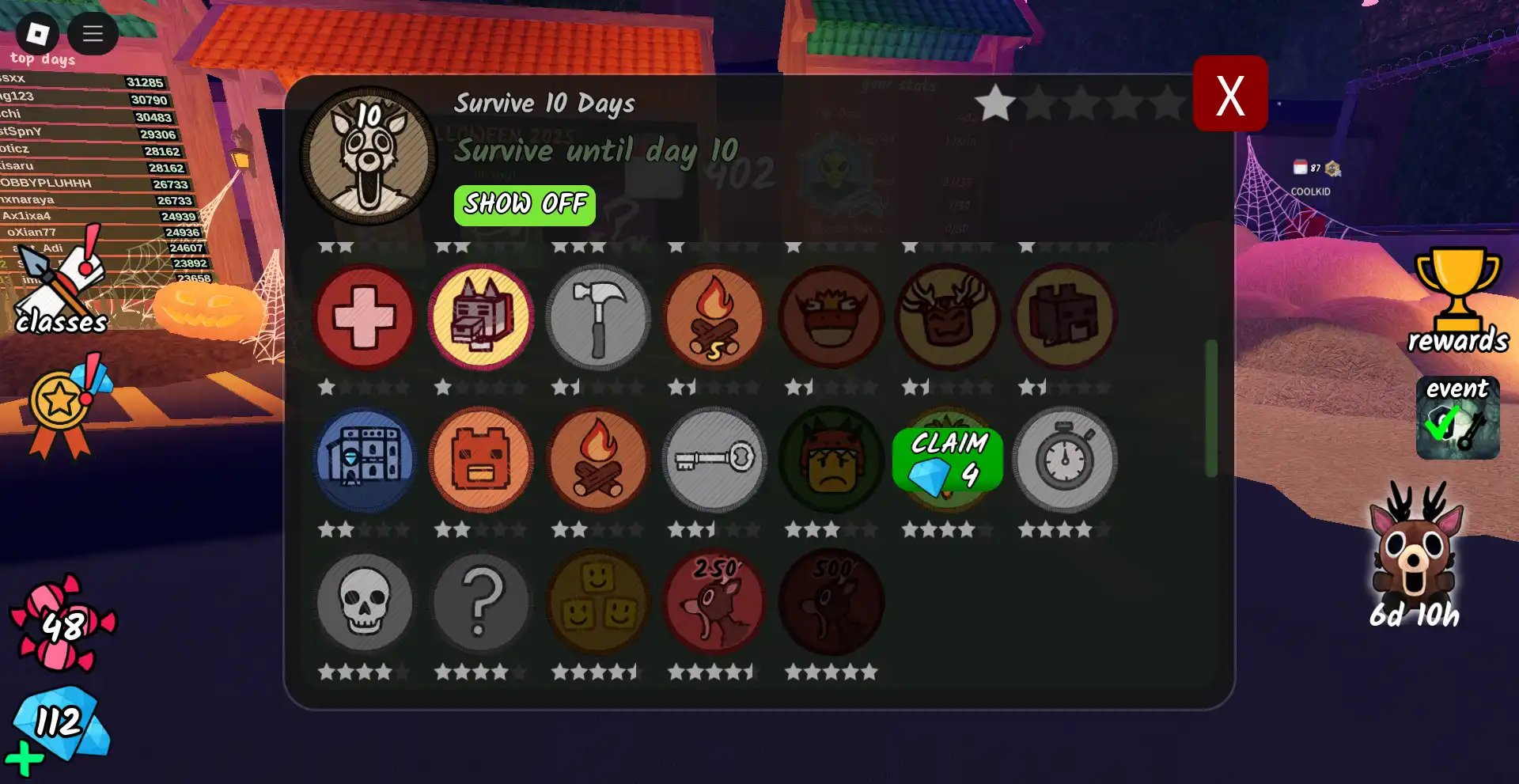 Diamond rewards from Badges