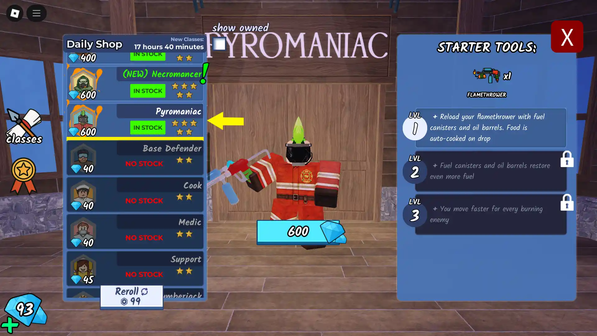 Pyromaniac Class Explained