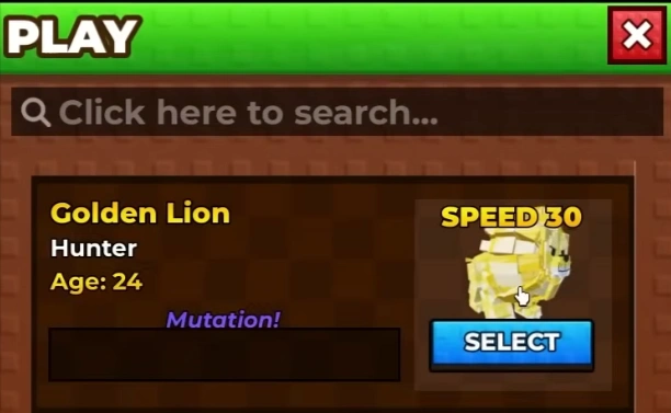 golden lion stats in raise animals roblox