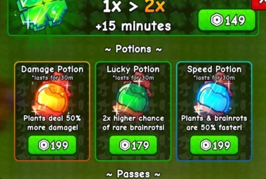 luck potions plants vs brainrots