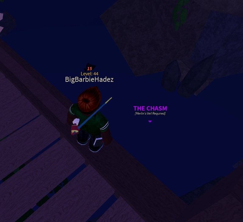 Chasm Location behind Merlin's Hut