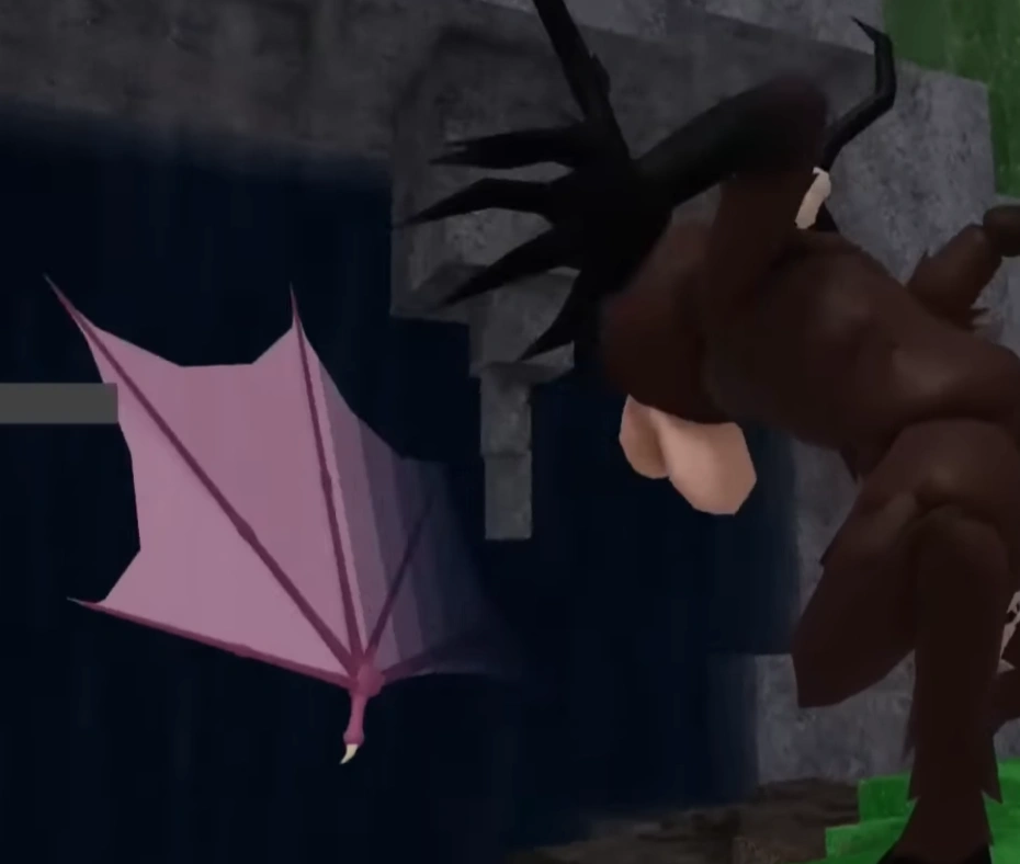 deer fight with pink creature in 99 nights in the forest