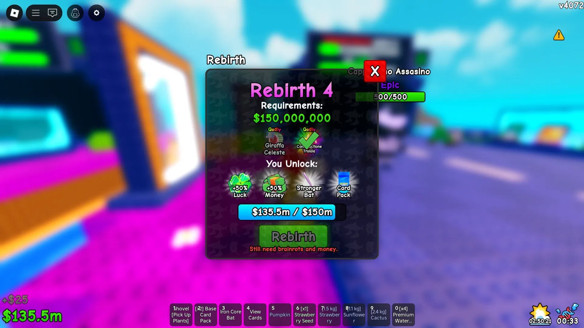 rebirth 4 plants vs brainrots