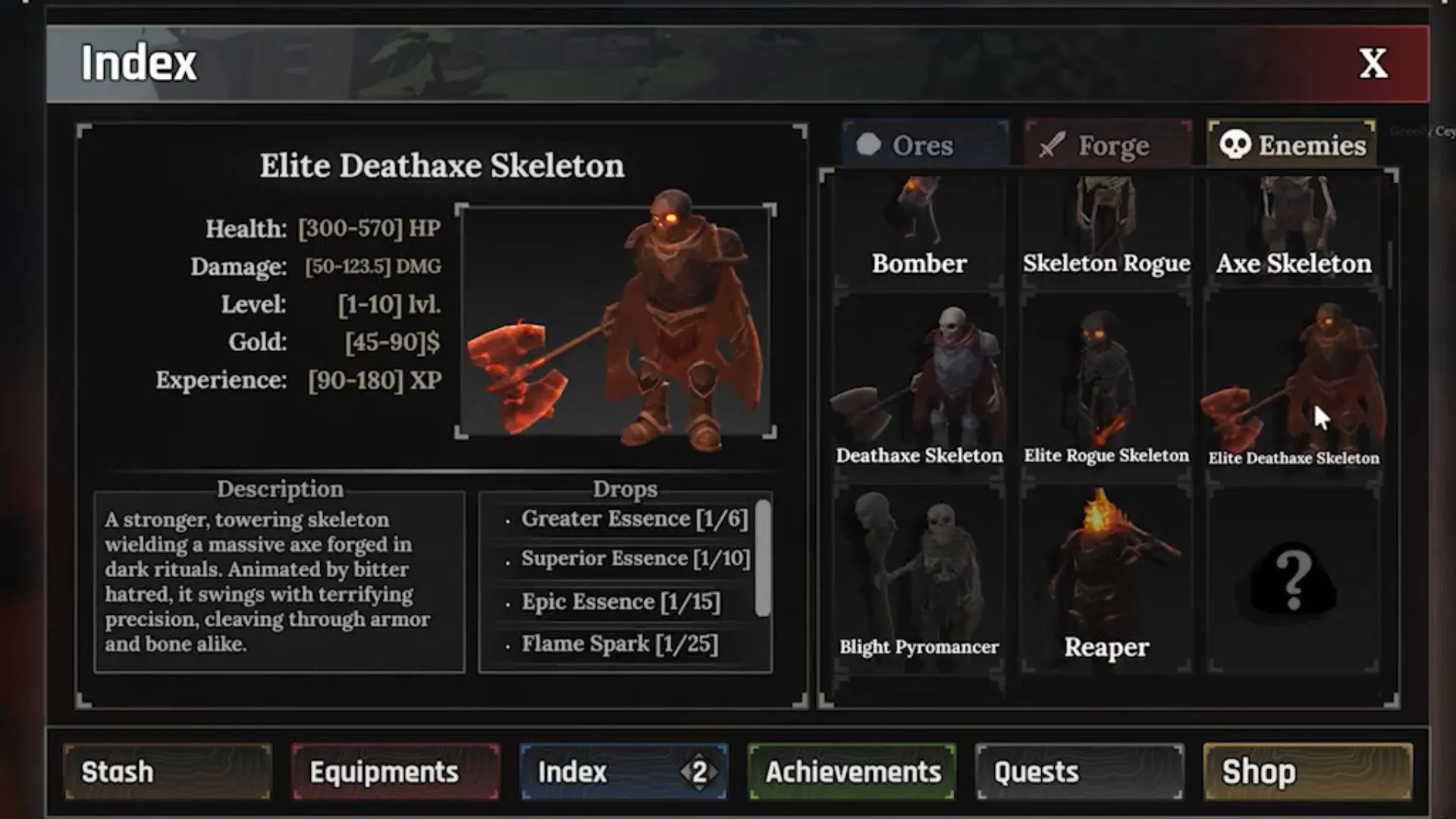 Enemies that drop Superior Essence in The Forge