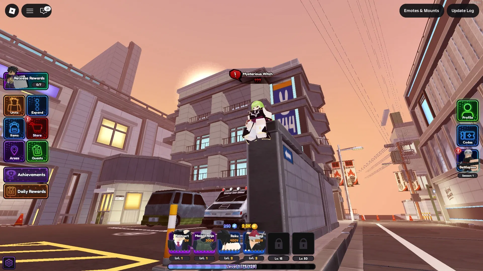 The Mysterious Witch can be found close to the AFK World entrance