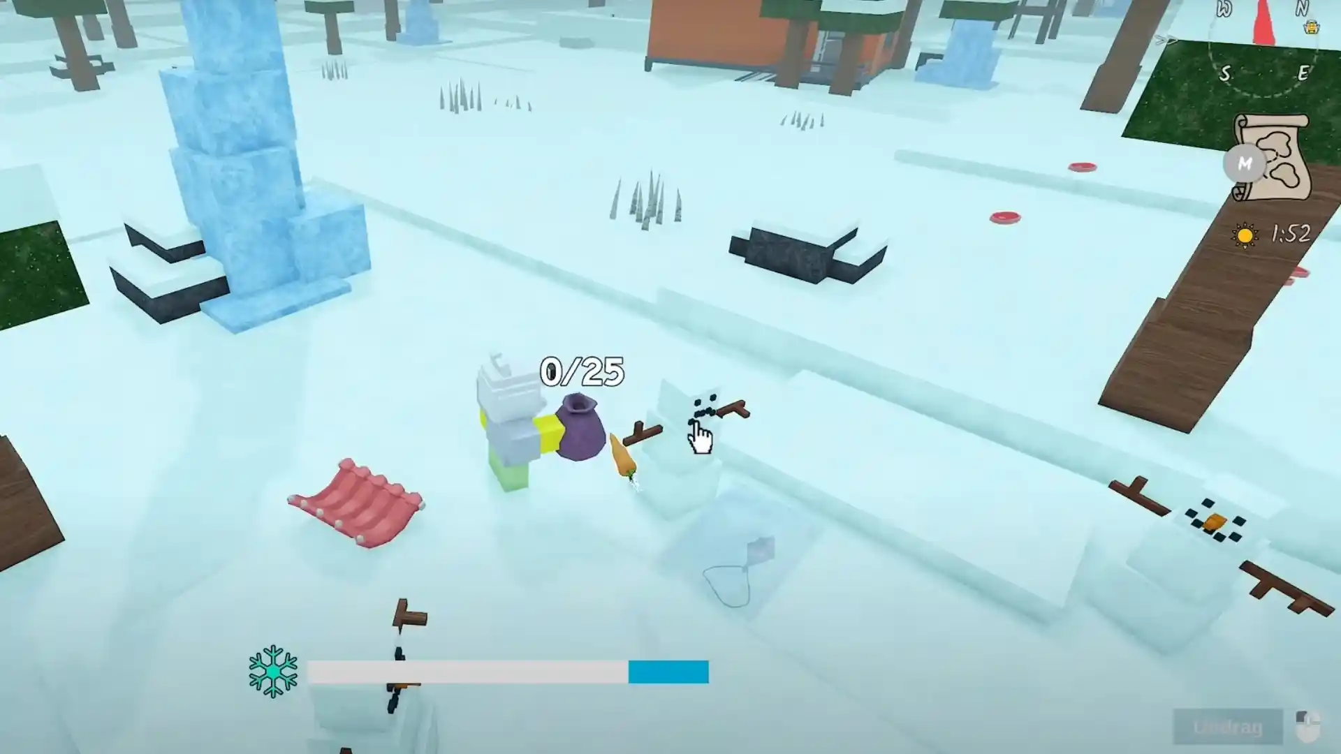 Snowman Challenge in 99 Nights in the Forest