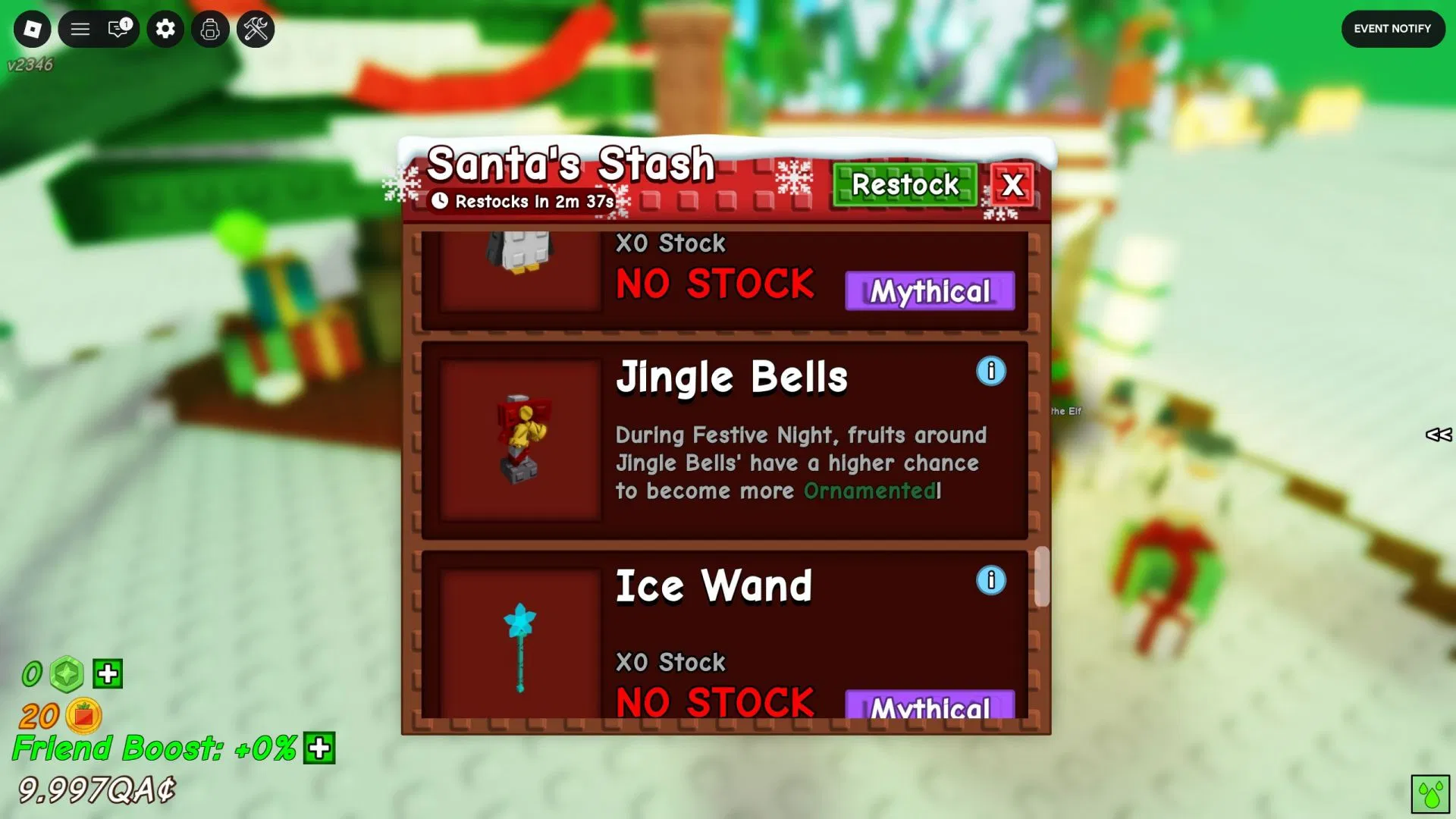Use the Jingle Bells to make the most of Festive Night grow a garden