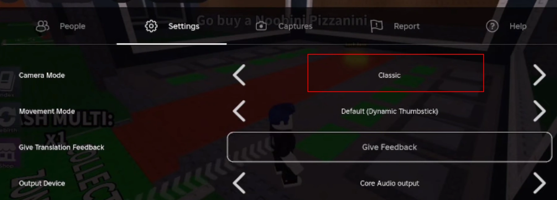 Change Camera Mode to Classic roblox
