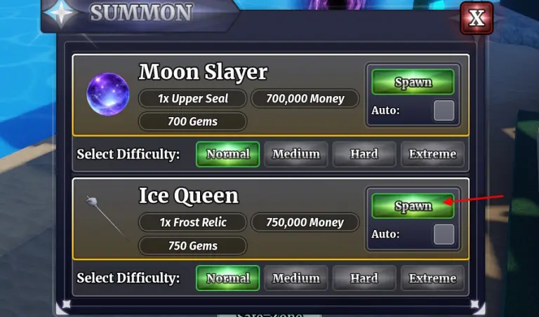 Spawn-Ice-Queen-using-Frost-Relic-Sailor-Piece