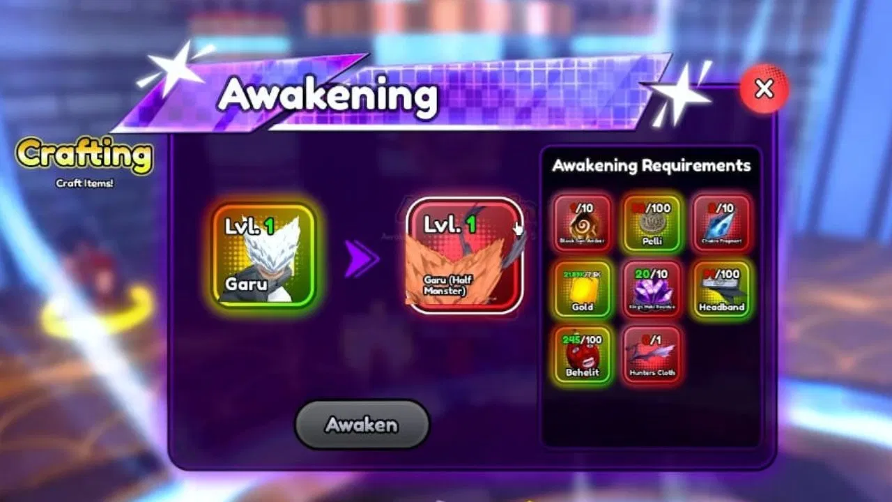 All items required for Awakening Garu